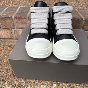 Rick Owens Black Temple Jumbolace Low Sneaks - Size US 9